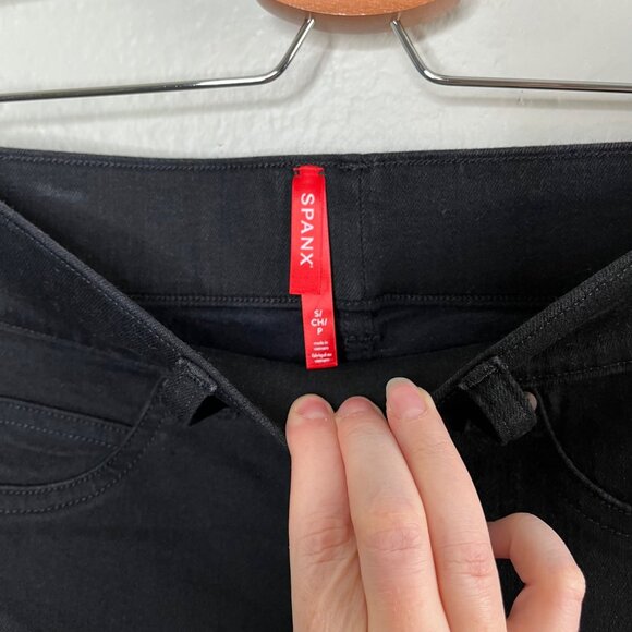 Spanx Womens Black Kick Flare Denim Jeans Size Small - Picture 8 of 14